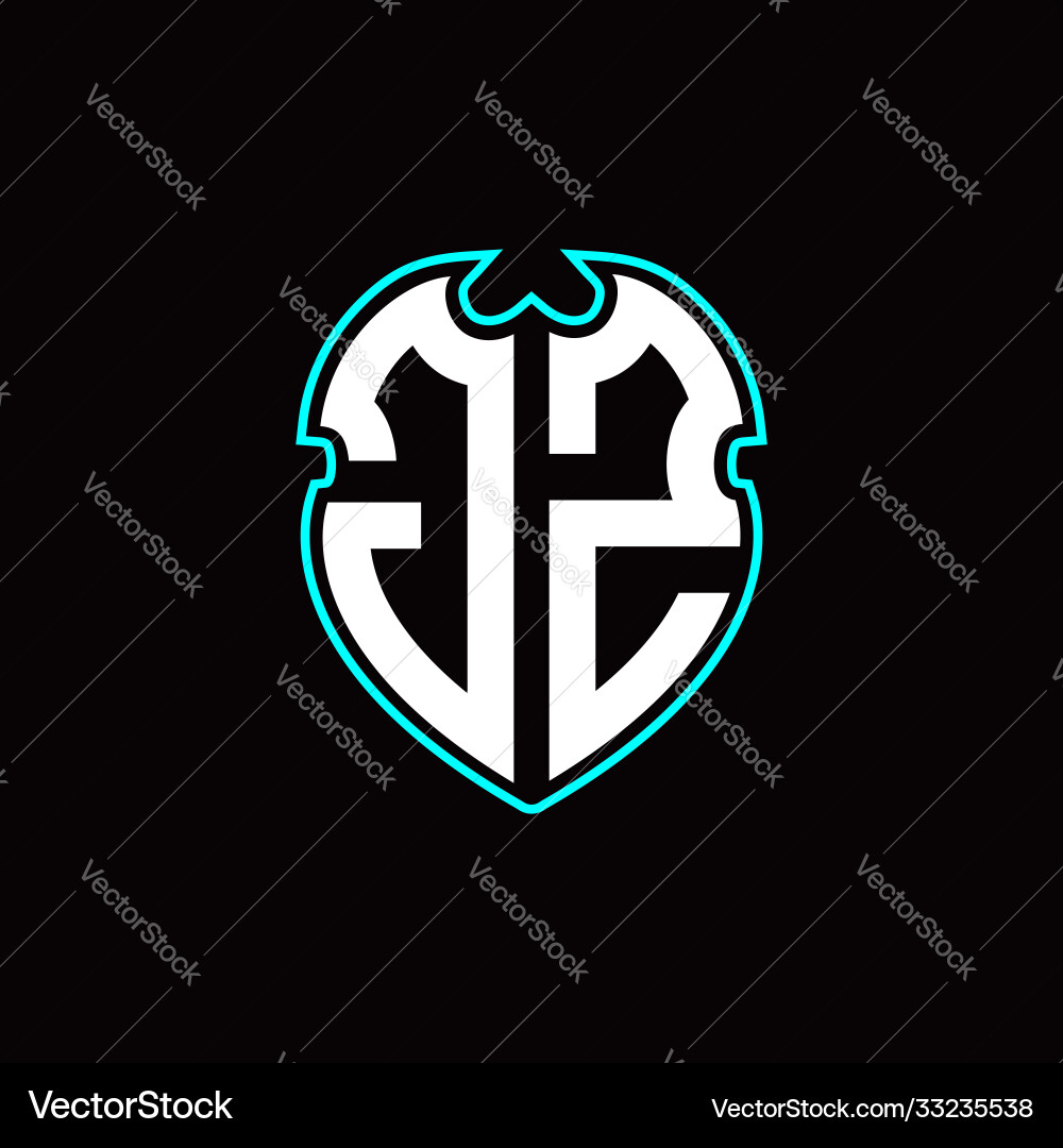 J z initial logo design with a shield shape J z initial logo design with a shield shape Vector Image