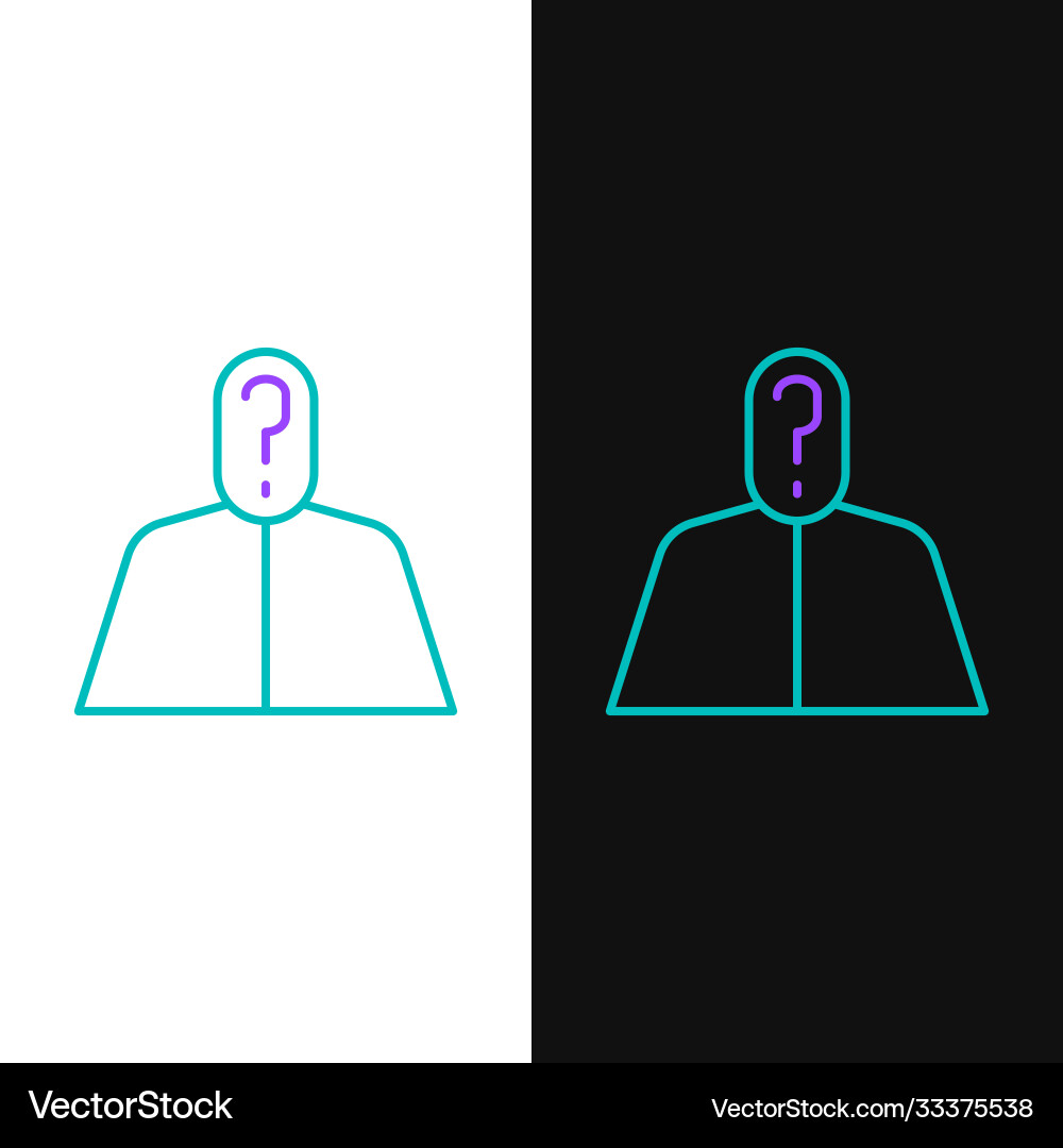 Line anonymous man with question mark icon Vector Image