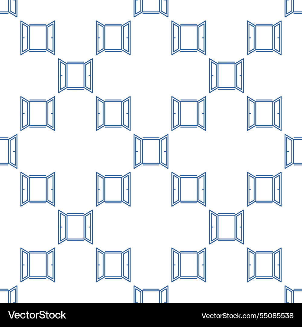 Opened window simple seamless pattern in thin Vector Image