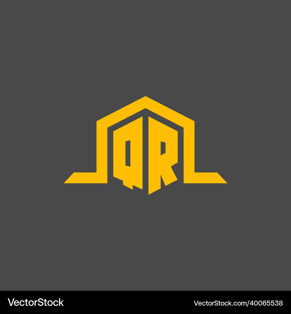 Qr monogram initial logo with hexagon style design Qr monogram initial logo with hexagon style design Vector Image
