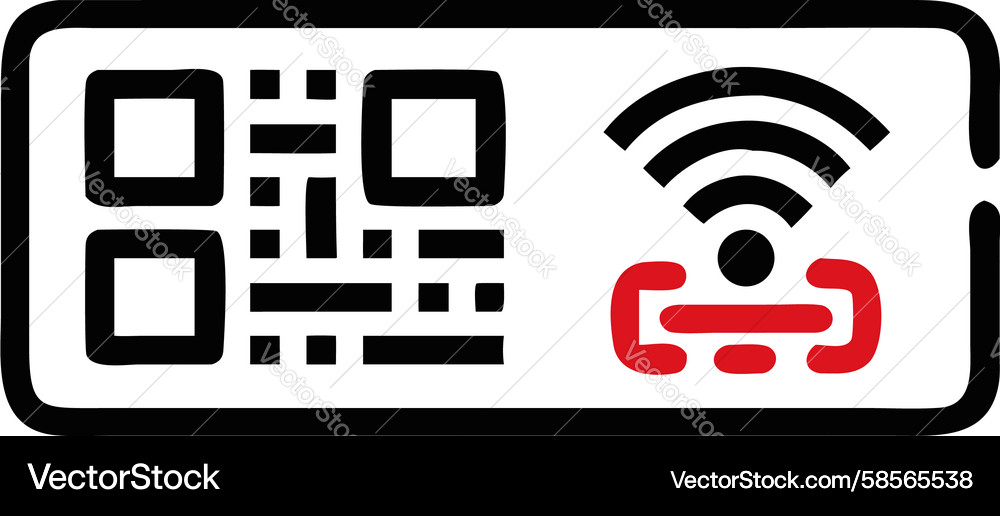 QR WiFi Network Access Vector Image