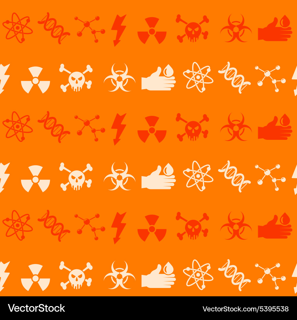 Seamless background with science icons Vector Image