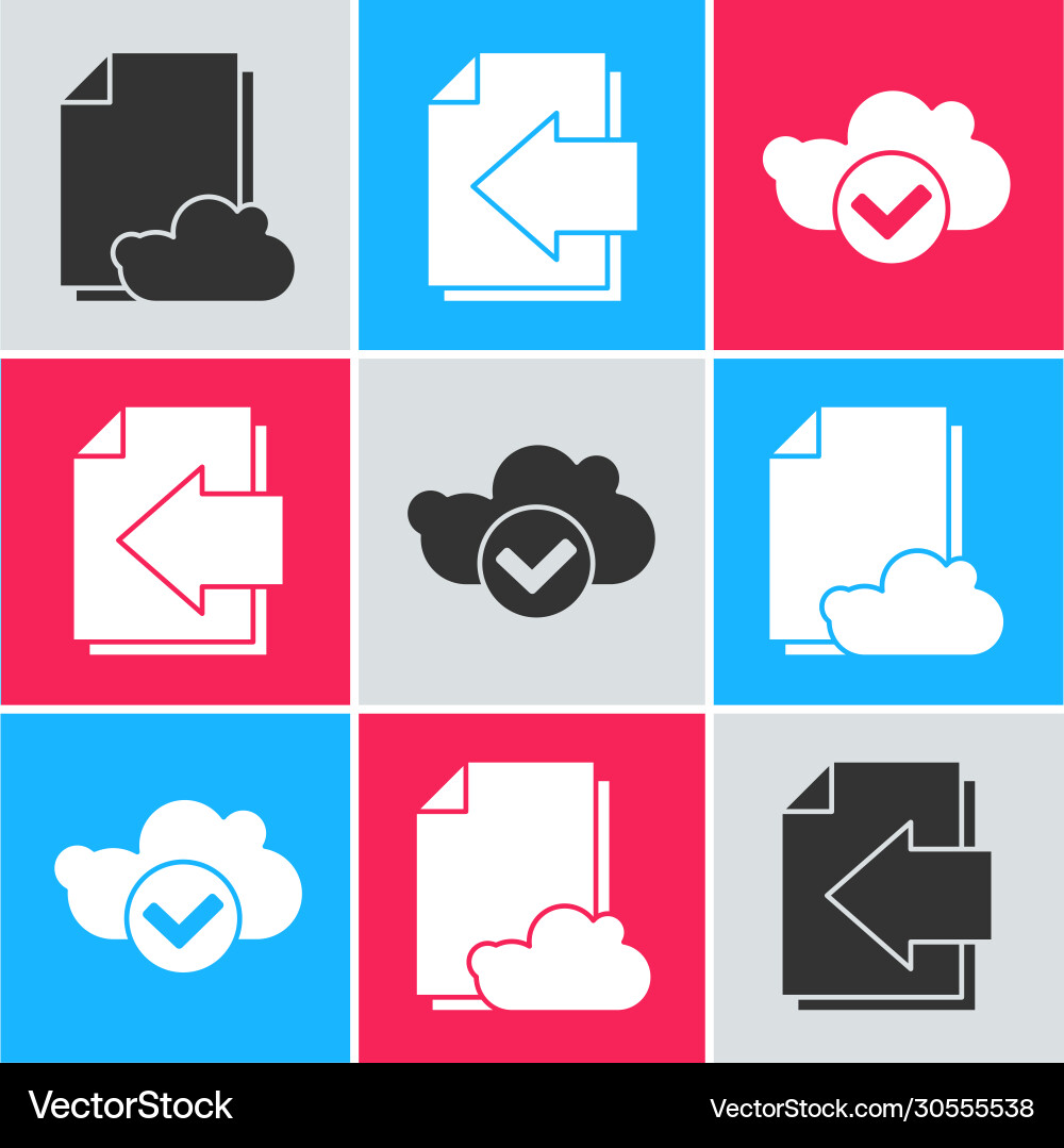 Set cloud storage text document next page arrow Set cloud storage text document next page arrow Vector Image