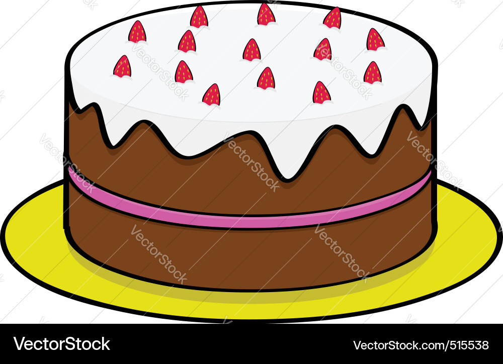 Strawberry chocolate cake Royalty Free Vector Image