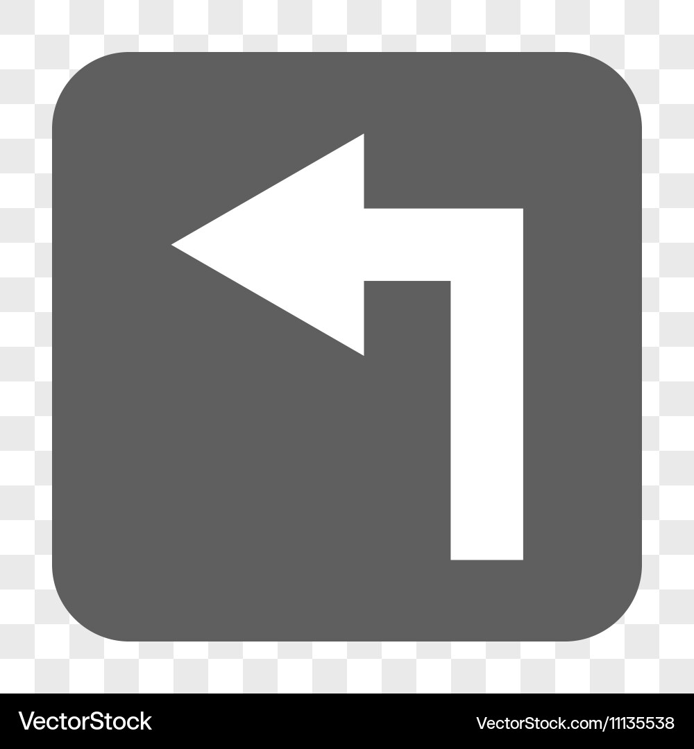Turn left rounded square button Vector Image