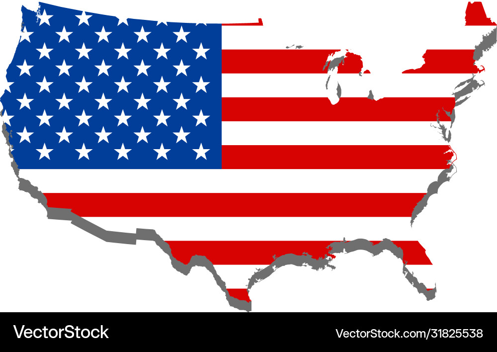 Usa map with flag image Vector Image