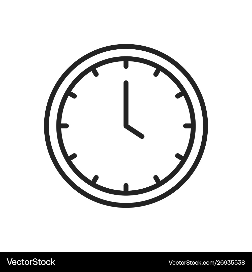 Zeit und Uhr Web-Symbole im Linienstil Timer Vektorbild