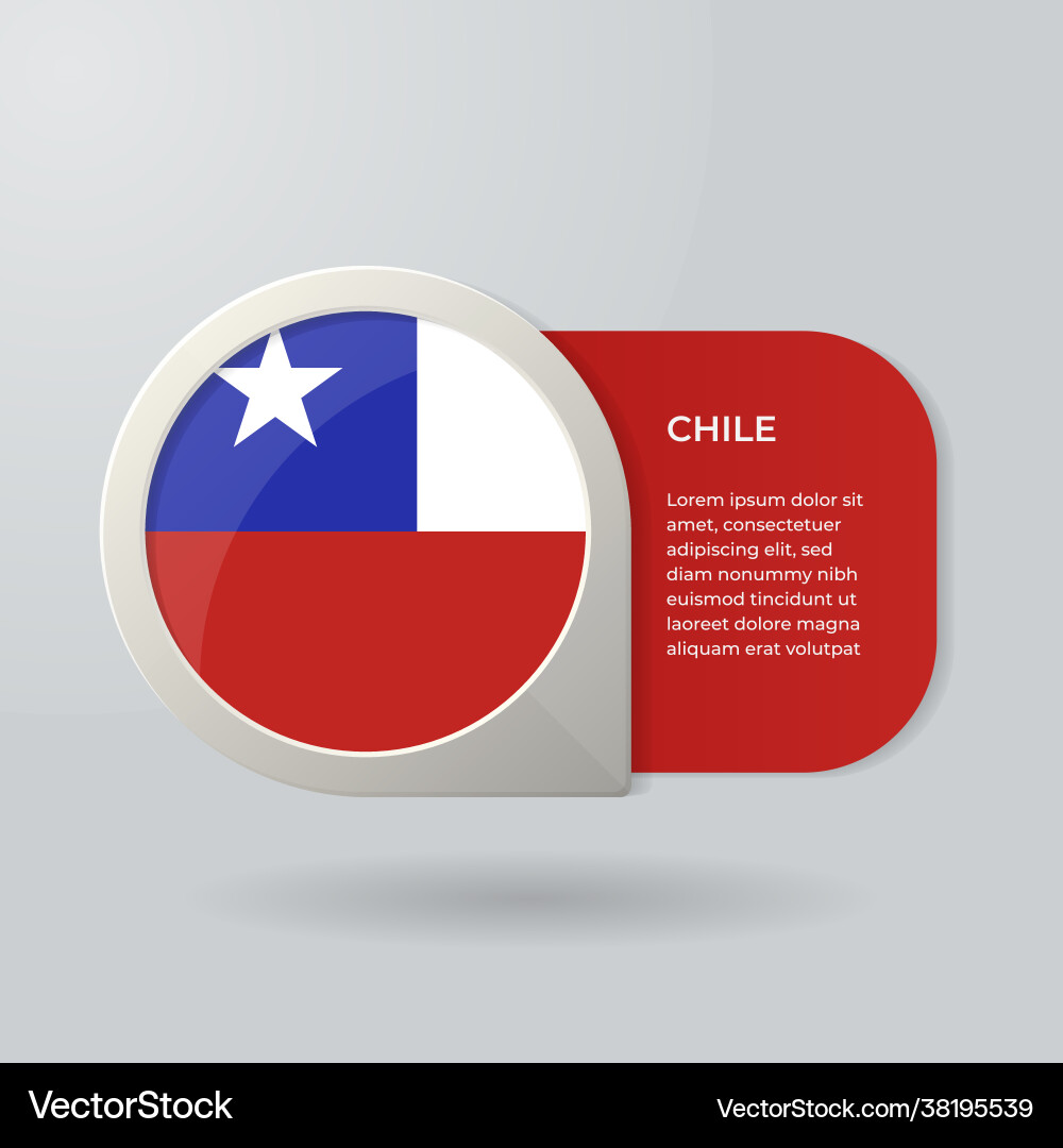 3d map pointer flag nation chile 3d map pointer flag nation chile Vector Image
