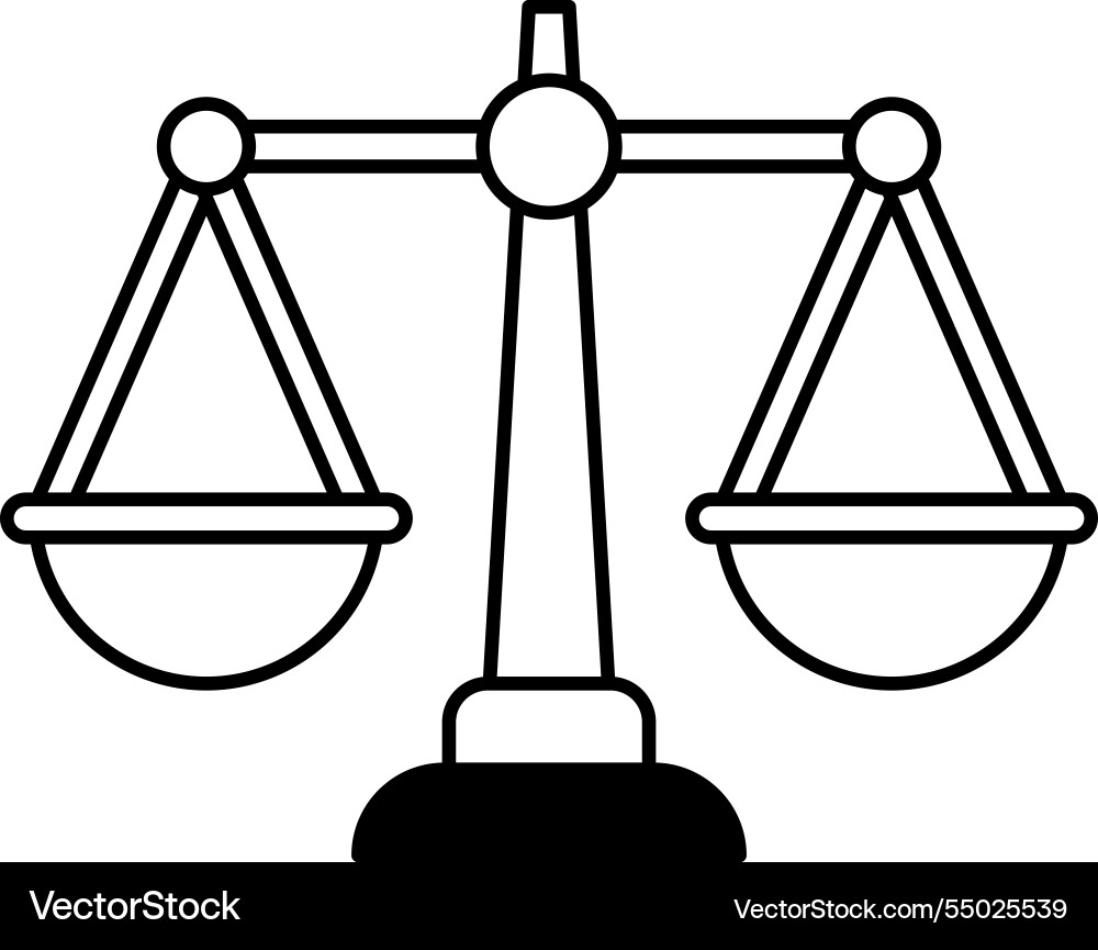 A scale with two weights on each side Vector Image
