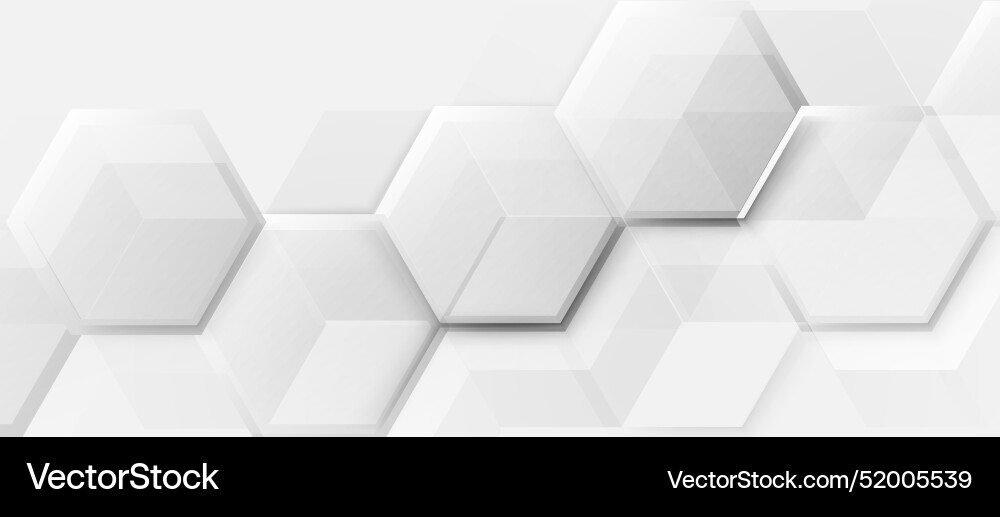 Abstract white and grey hexagon shapes pattern Abstract white and grey hexagon shapes pattern vector image