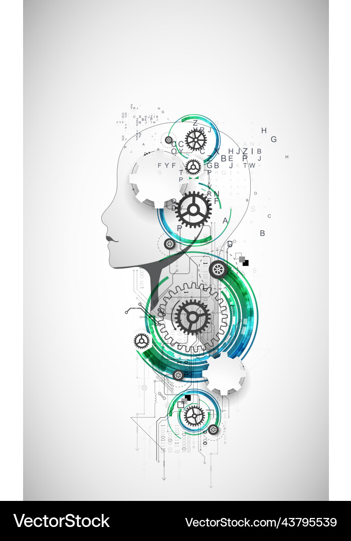 Artificial intelligence technical background Artificial intelligence technical background vector image