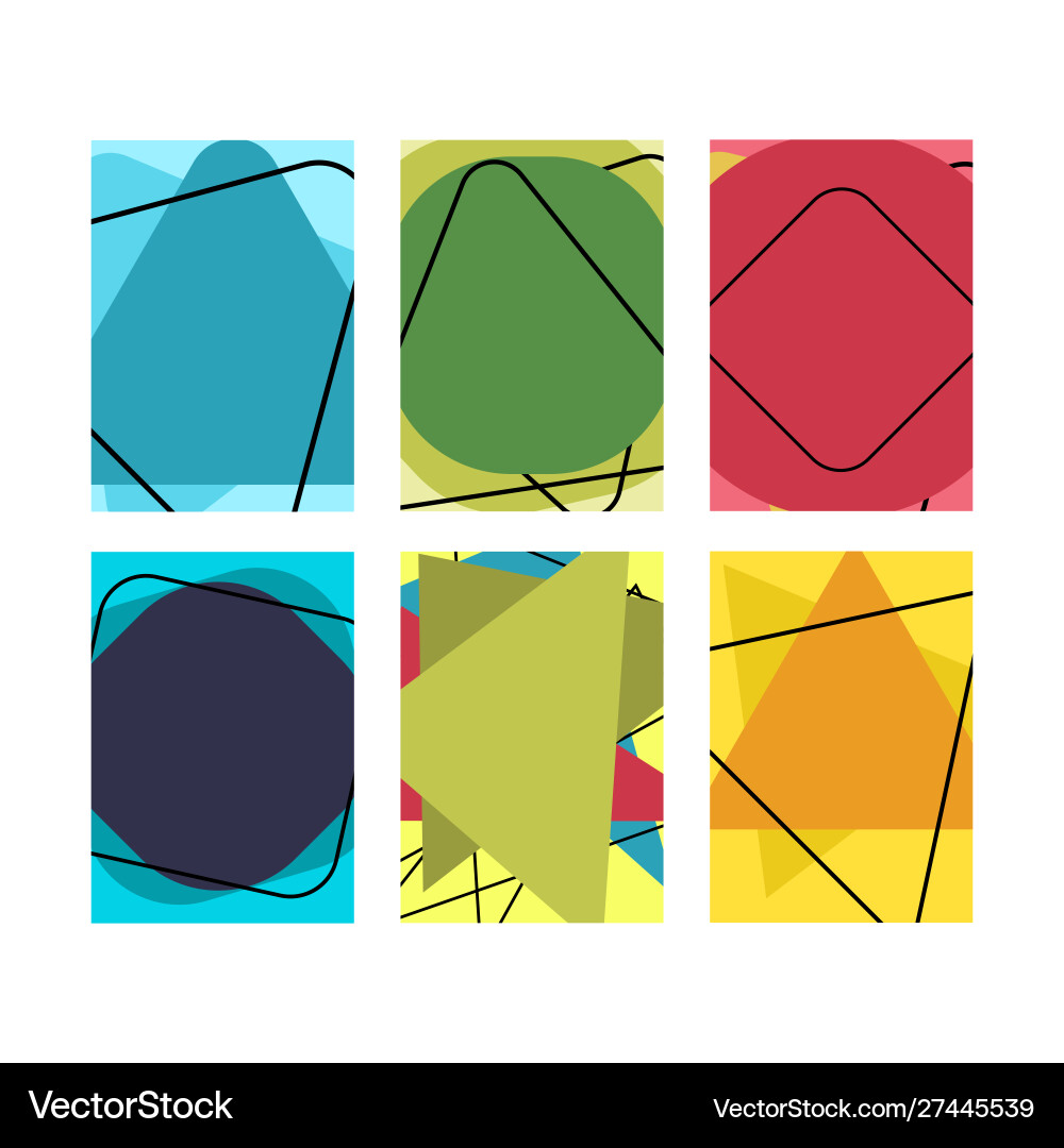 Cover pages backgrounds set with abstract shapes Vector Image