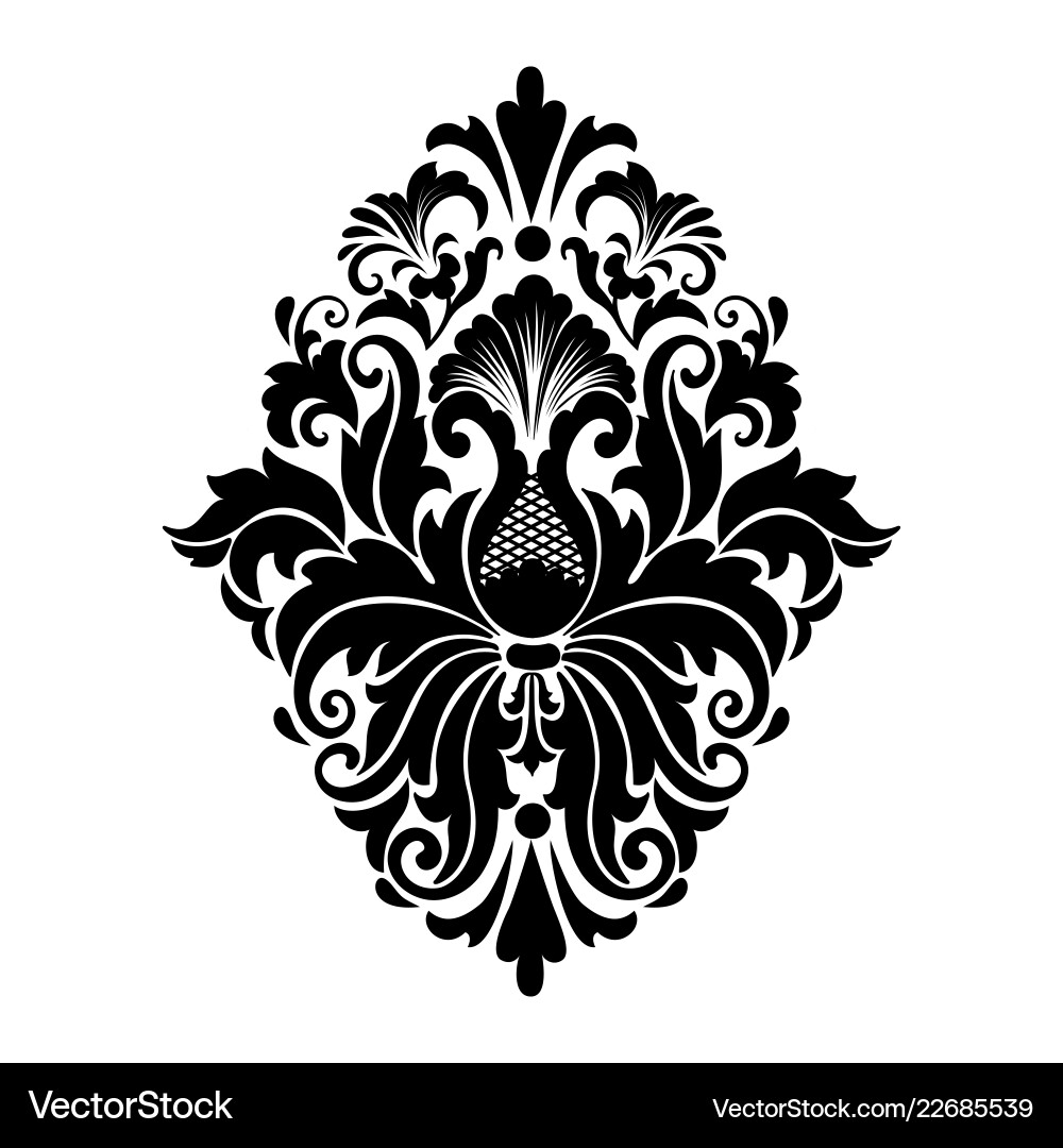 Damask element isolated central vector image