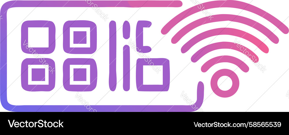 Dynamic WiFi QR Code Connectivity Vector Image