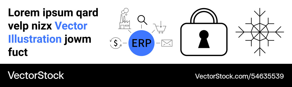 Elements representing erp integration security Elements representing erp integration security vector image