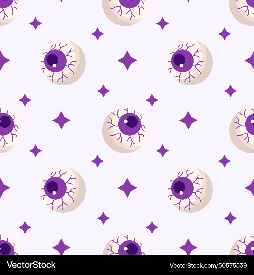 Halloween seamless pattern with eyes Royalty Free Vector