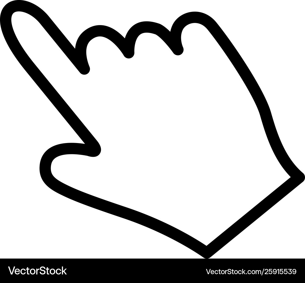 Hand line icon in flat style for app ui websites Vector Image