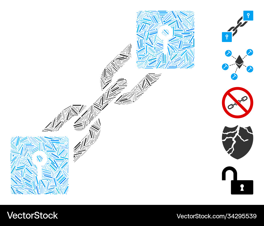 Hatch collage locker blockchain icon Vector Image