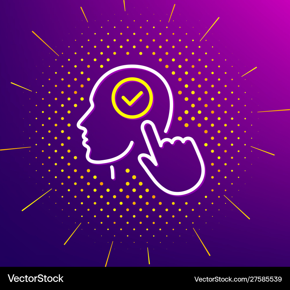 Head line icon select user sign Vector Image