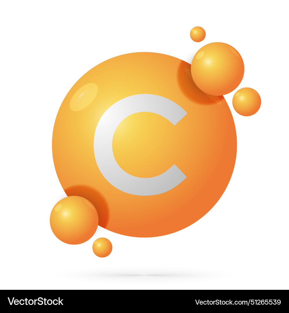 Vitamin c natural essence capsule medicine Vector Image