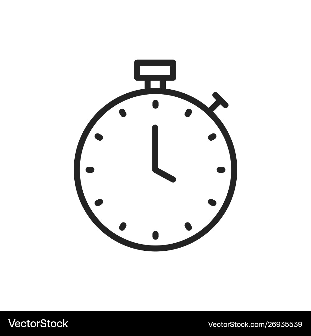 Zeit und Uhr Web-Symbole im Linienstil Timer Vektorbild