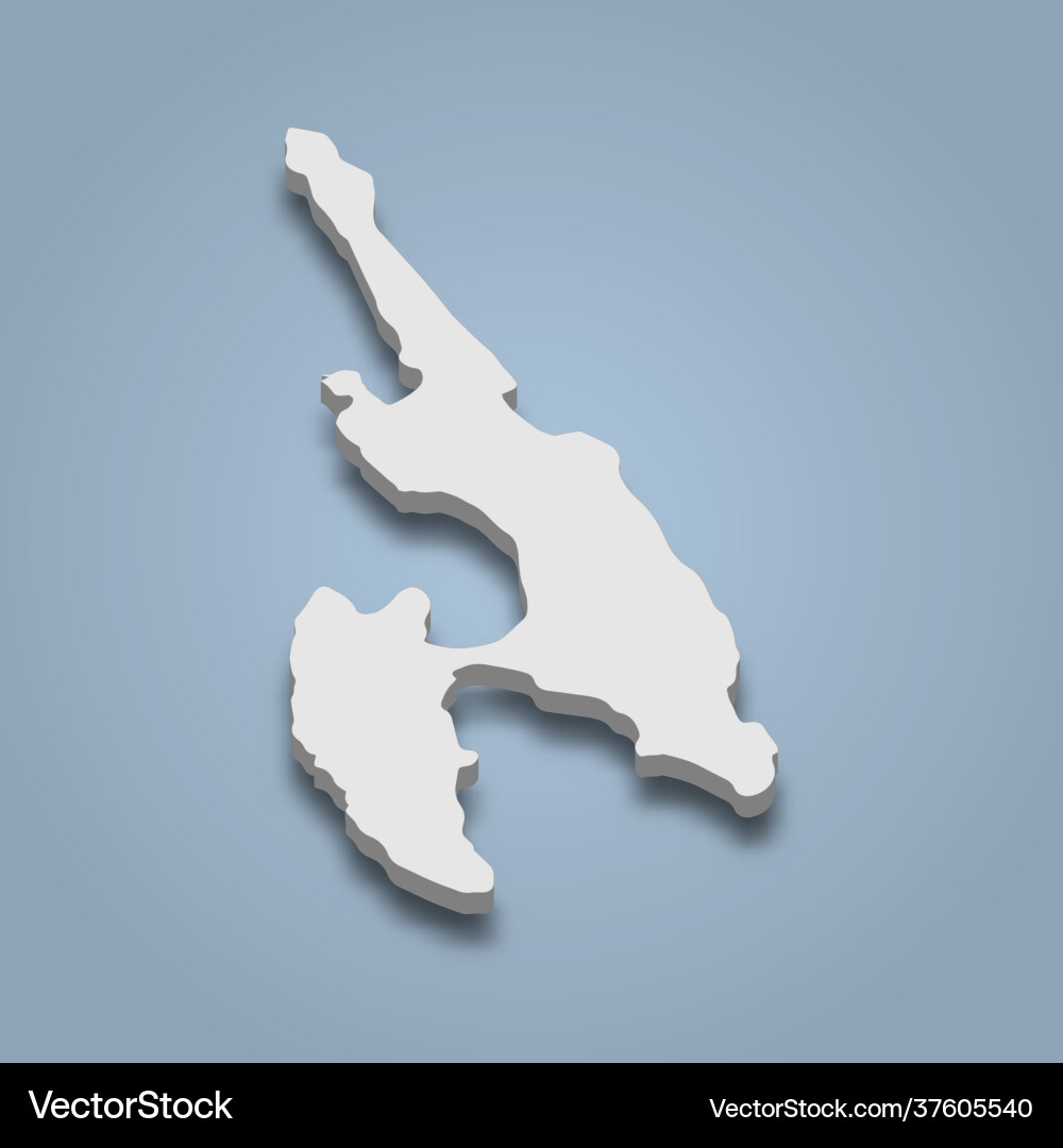 3D Isometric Map of Ko Phi Phi Don vector image
