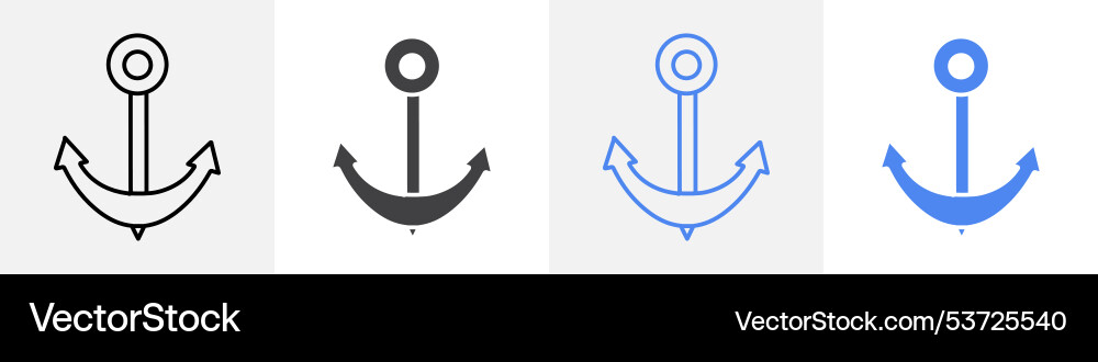 Anchor icon set use for web vector image