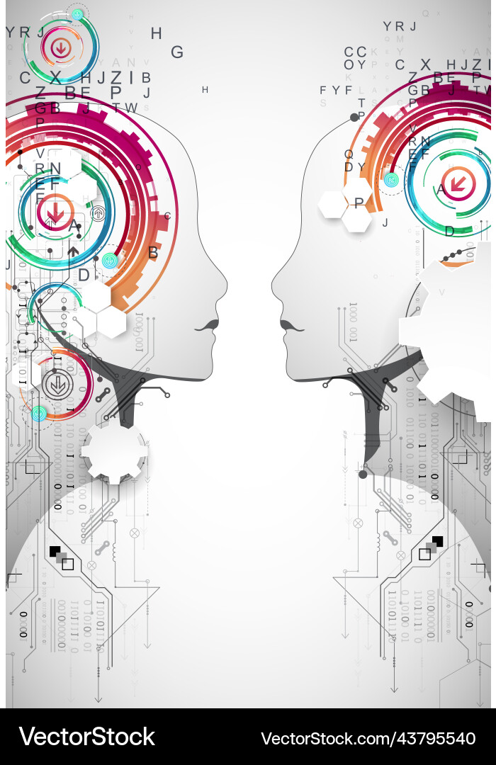 Artificial intelligence technical background Artificial intelligence technical background vector image