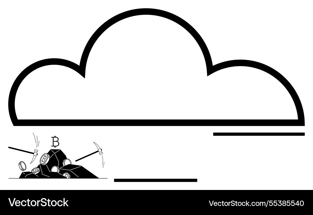 Cloud computing and cryptocurrency mining concept Cloud computing and cryptocurrency mining concept vector image