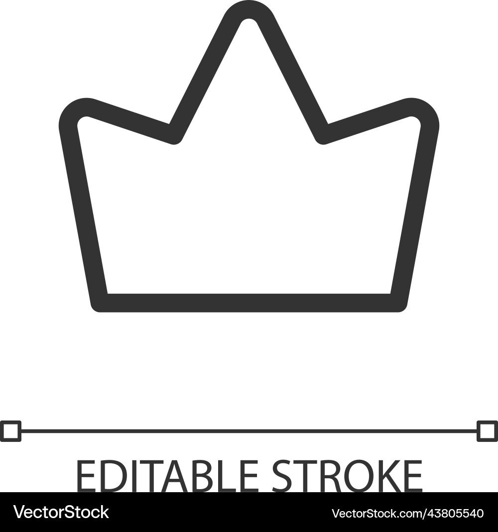 Crown pixel perfect linear ui icon Crown pixel perfect linear ui icon Vector Image