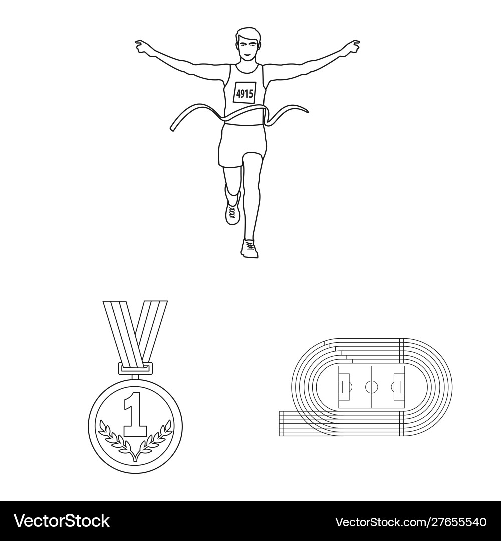 Design exercise and sprinter symbol set Design exercise and sprinter symbol set Vector Image