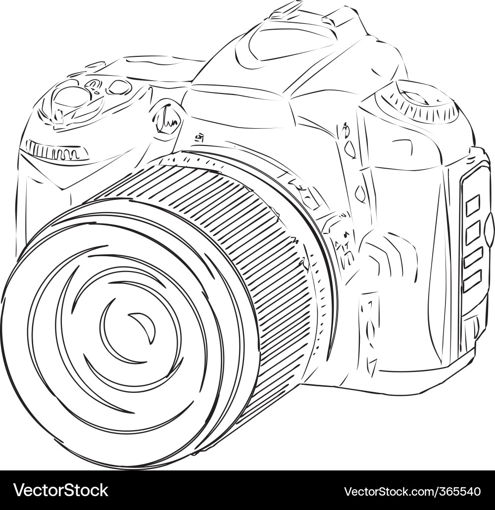 Digital Camera Sketch vector image