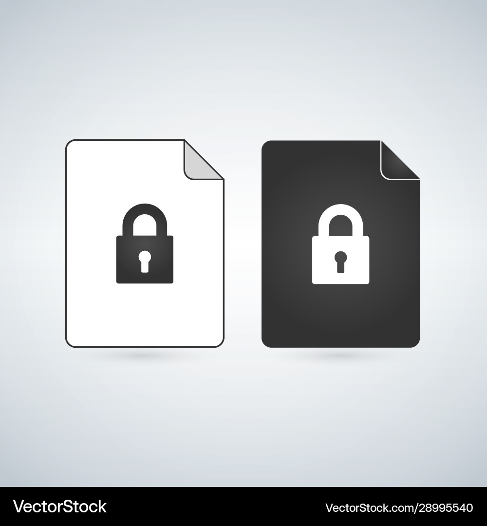 Document lock icon cyber data security sheet Document lock icon cyber data security sheet Vector Image