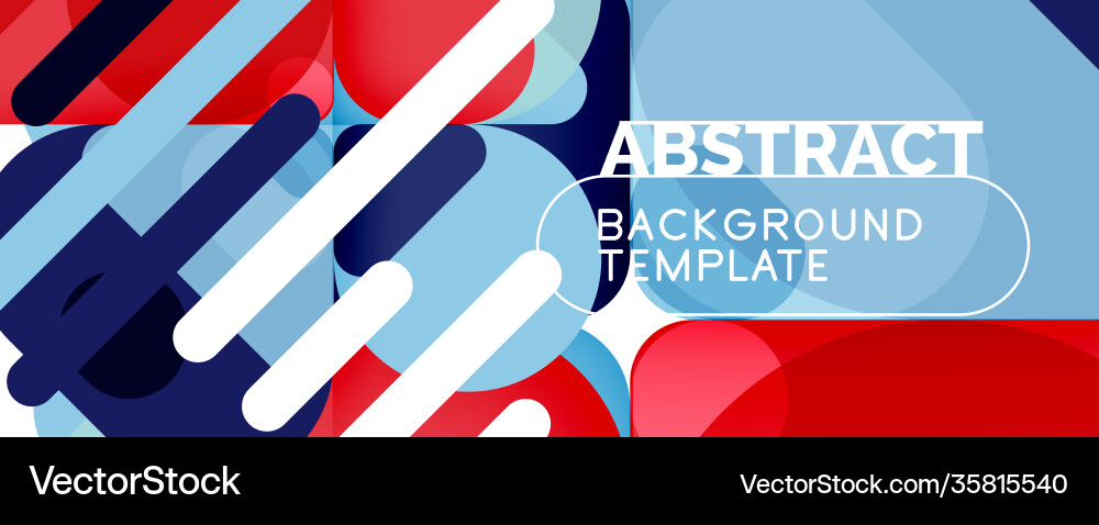 Flat geometric round shapes and dynamic lines Vector Image