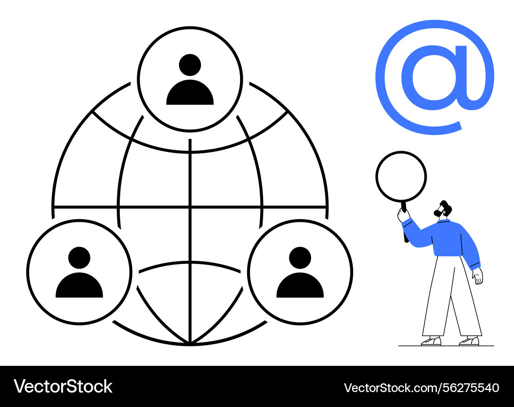 Global communication network with connected users Global communication network with connected users vector image
