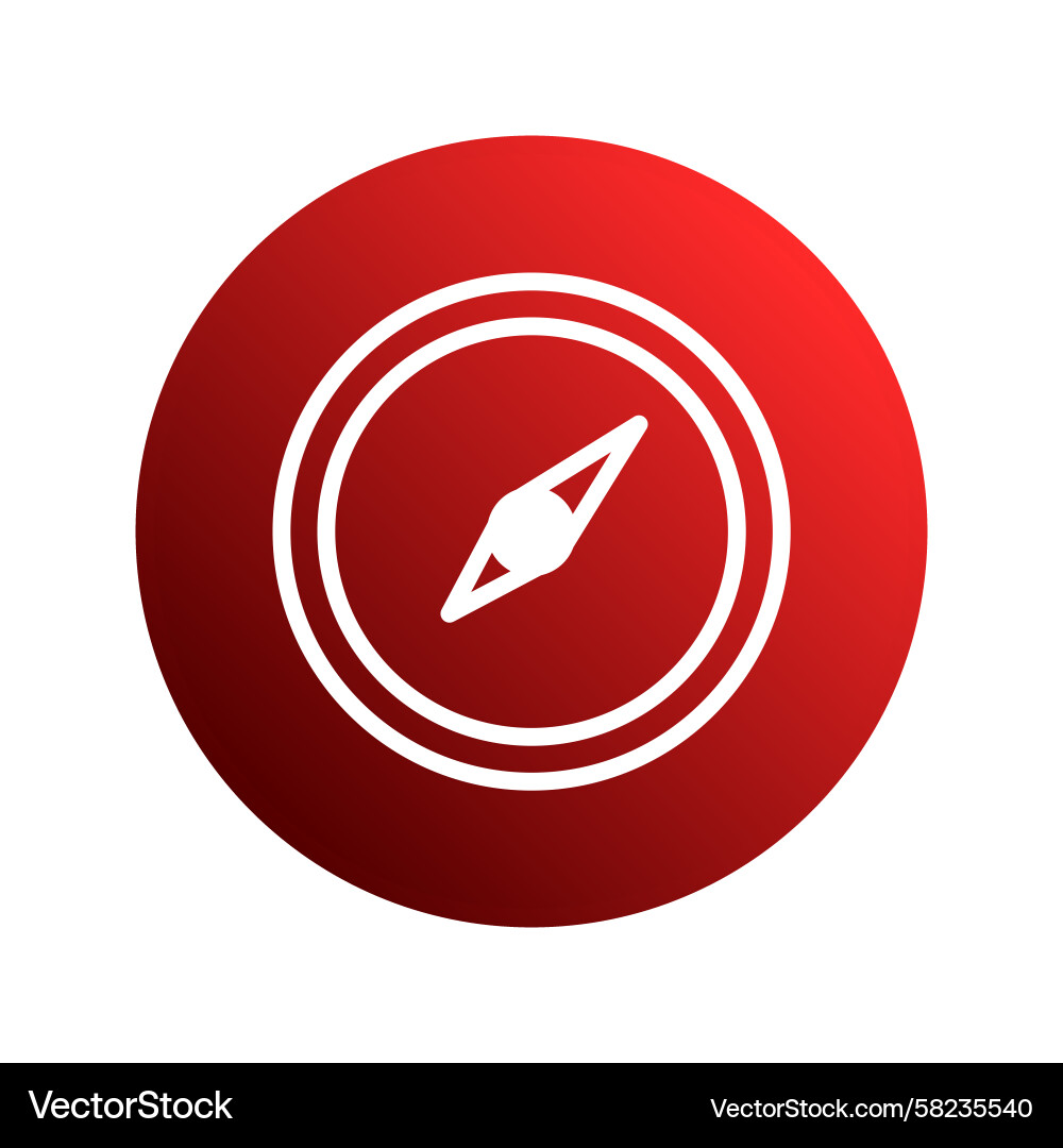 Red Gradient Compass Circle Vector Image