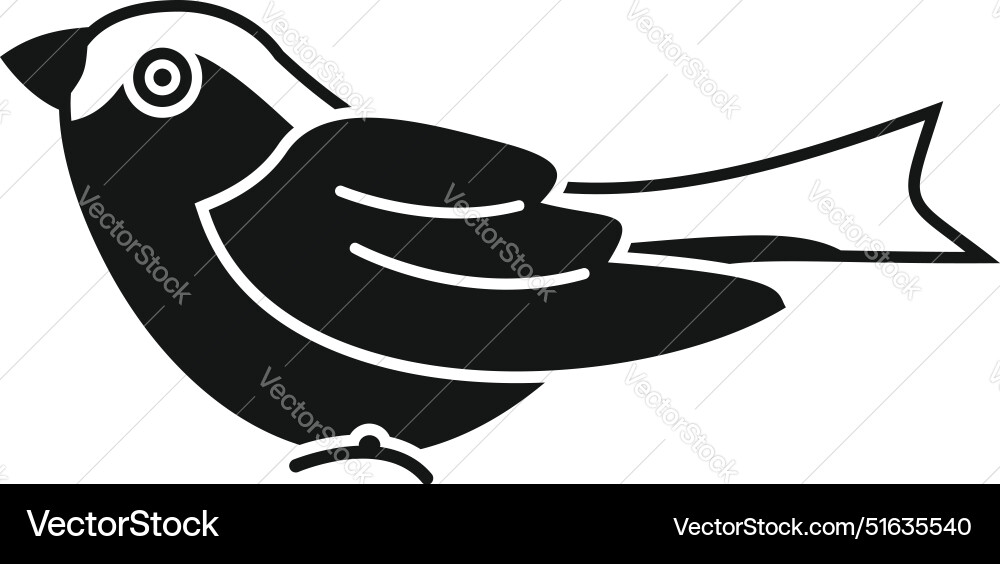Small bird standing side view simple icon logo Vector Image
