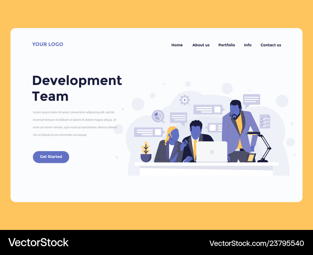 Web design flat modern concept - development team Web design flat modern concept - development team vector image