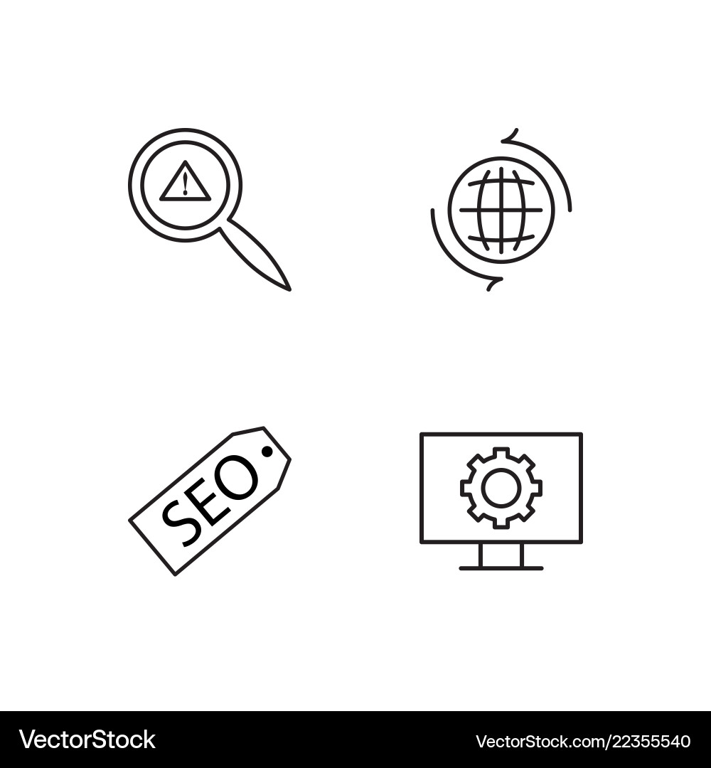 Web Outlined Icons - Simple Set Vector Image