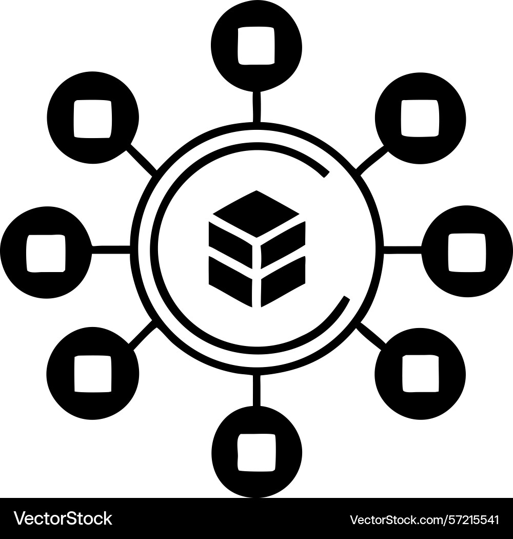 Abstract of data processing and networked vector image