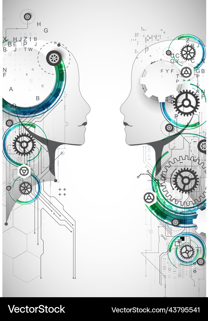 Artificial intelligence technical background Artificial intelligence technical background vector image