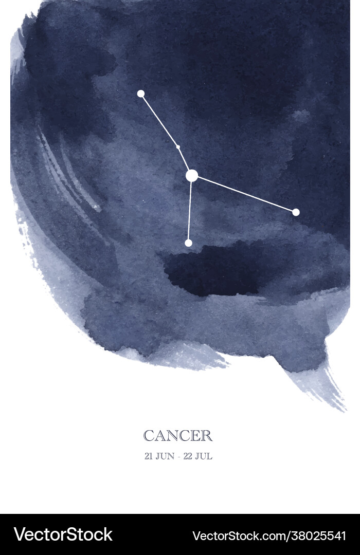 Cancer constellation astrology watercolor Cancer constellation astrology watercolor vector image