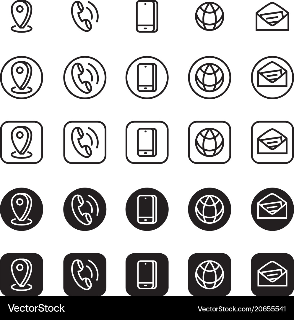 Contact information icons Contact information icons vector image