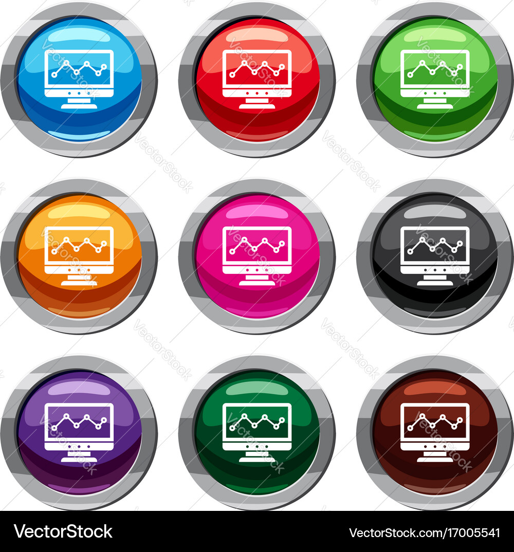 Grafik in Computer-Bildschirm-Set 9 Sammlung vektorbild