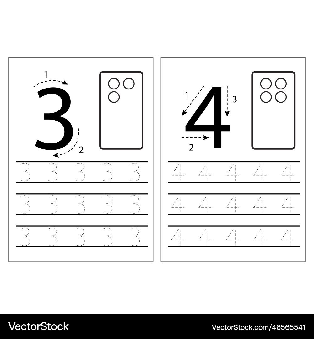 How to write number practice writing numbers wr Vector Image