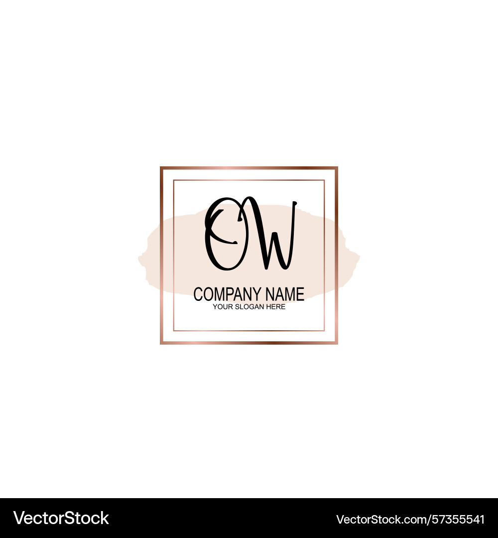 Minimalist handwritten ow initial logos with soft Vector Image
