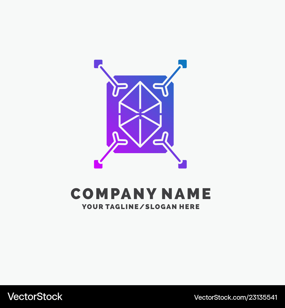 Object prototyping rapid structure 3d purple Vector Image