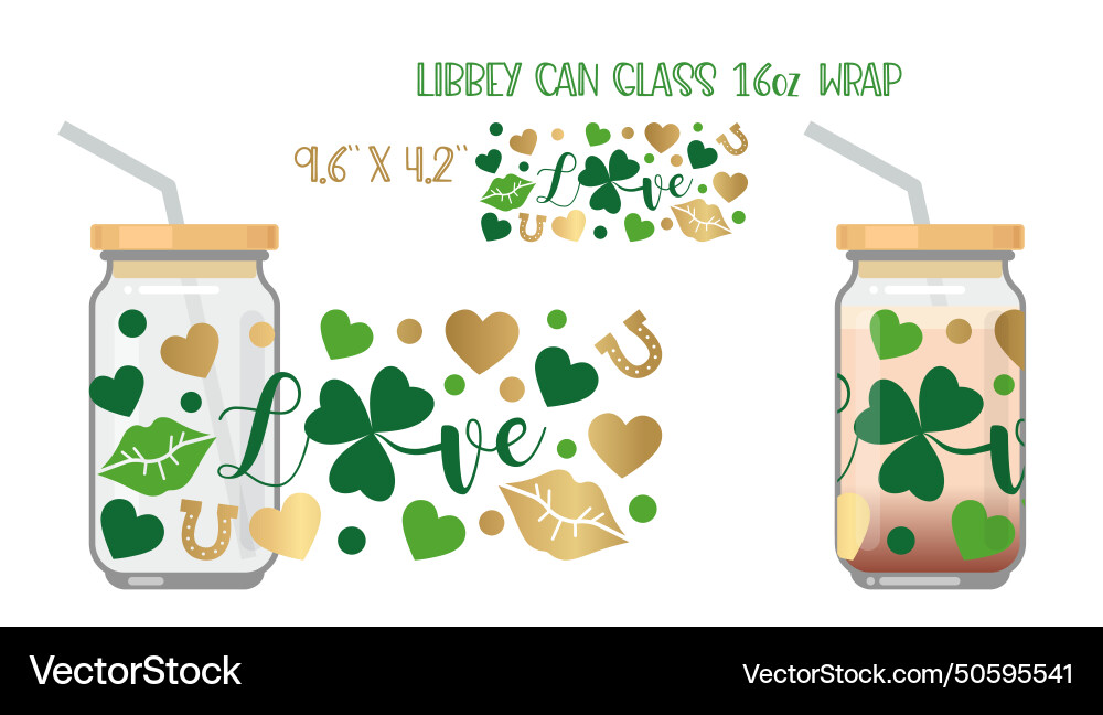 Printable full wrap for libby class can a pattern vector image