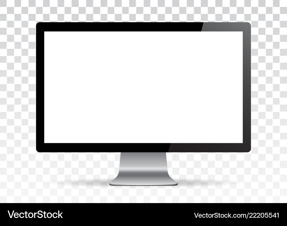 Realistic Computer Monitor Mockup vector image