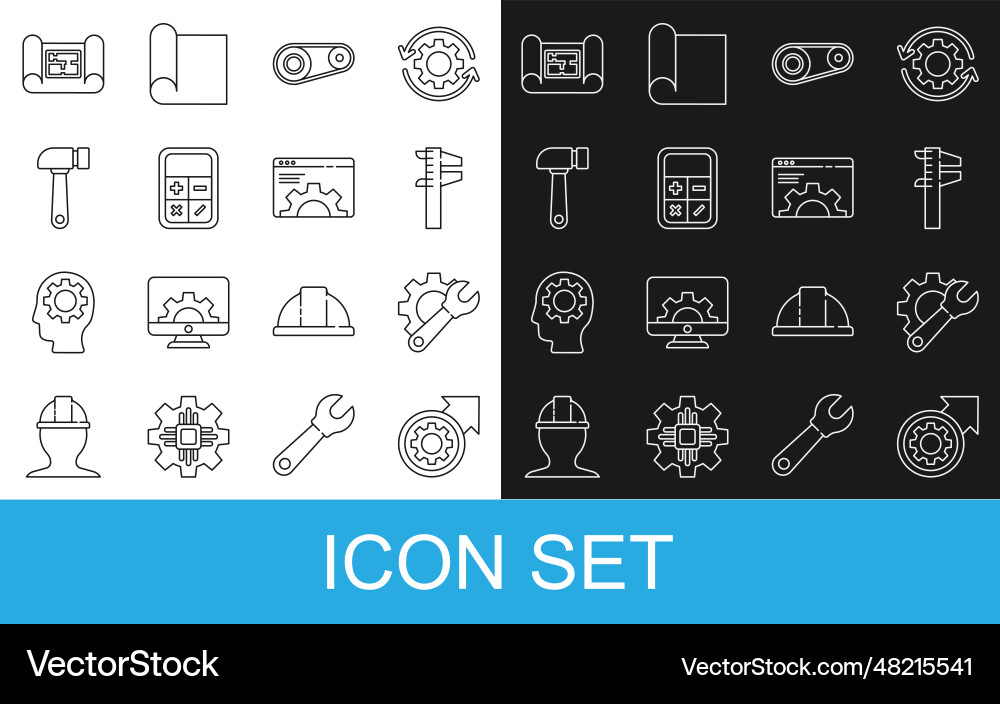 Set line gear and arrows as workflow process Set line gear and arrows as workflow process Vector Image